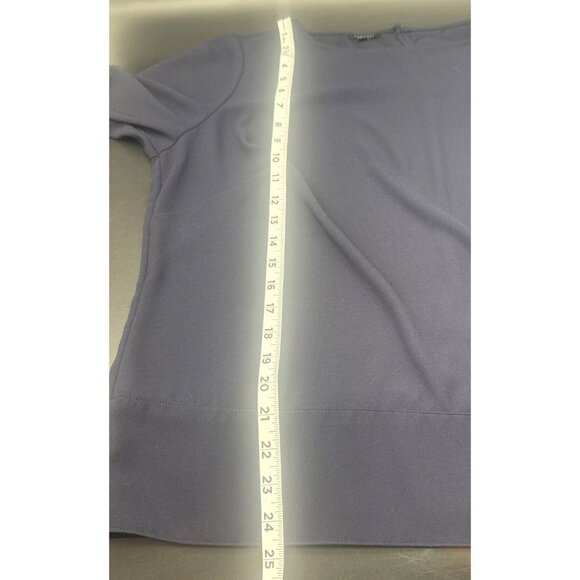 Talbots Women’s Navy Blue Side Tie 3/4 Sleeve Round Neck Blouse Top Sz 14W - Picture 9 of 10